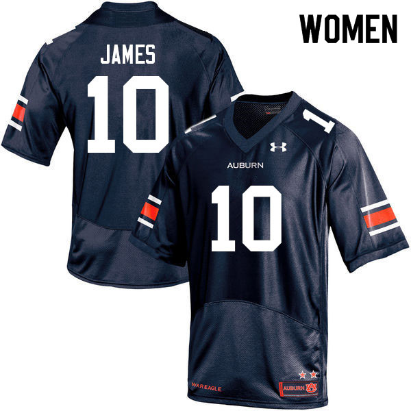 Auburn Tigers Women's D.J. James #10 Navy Under Armour Stitched College 2022 NCAA Authentic Football Jersey FLA8774GR